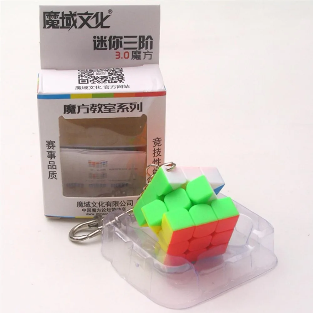 Mofangjiaoshi 3 см мини маленький куб брелок Smart Cube игрушки и оригинальное кольцо для ключей украшения 3x3x3 куб игрушки для детей