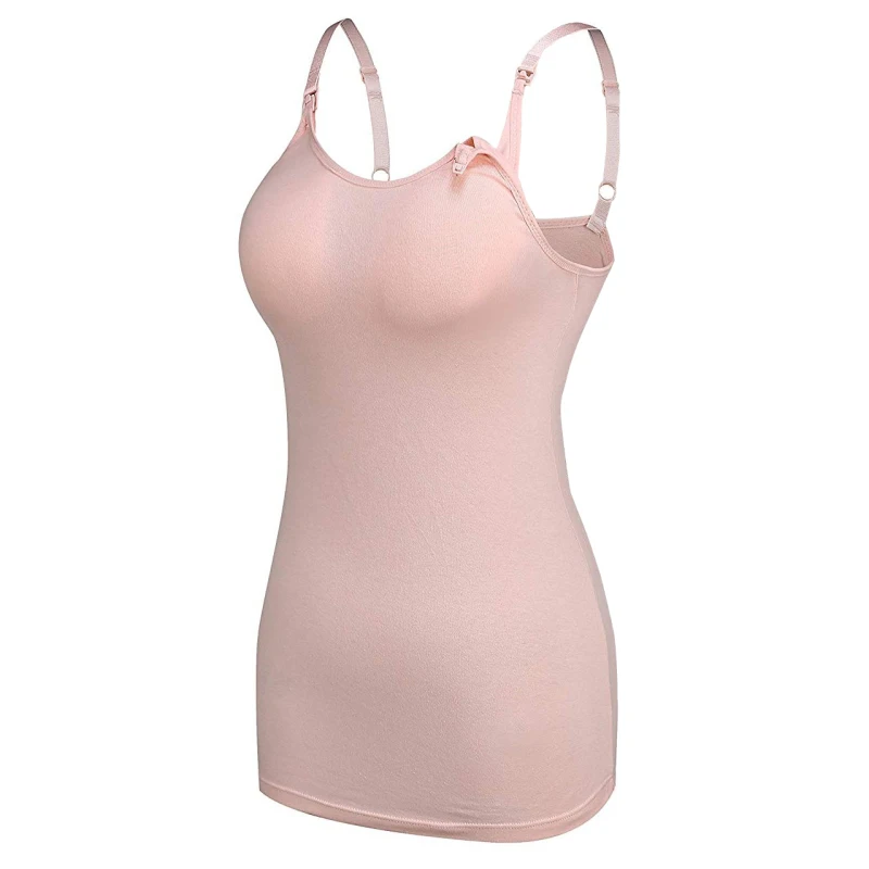 Skup Macierzyństwo kobiety pielęgniarstwo topy na cienkich ramiączkach do karmienia piersią Camisole w ciąży wbudowany biustonosz wymienne wkładki Casual Cotton Vest Top