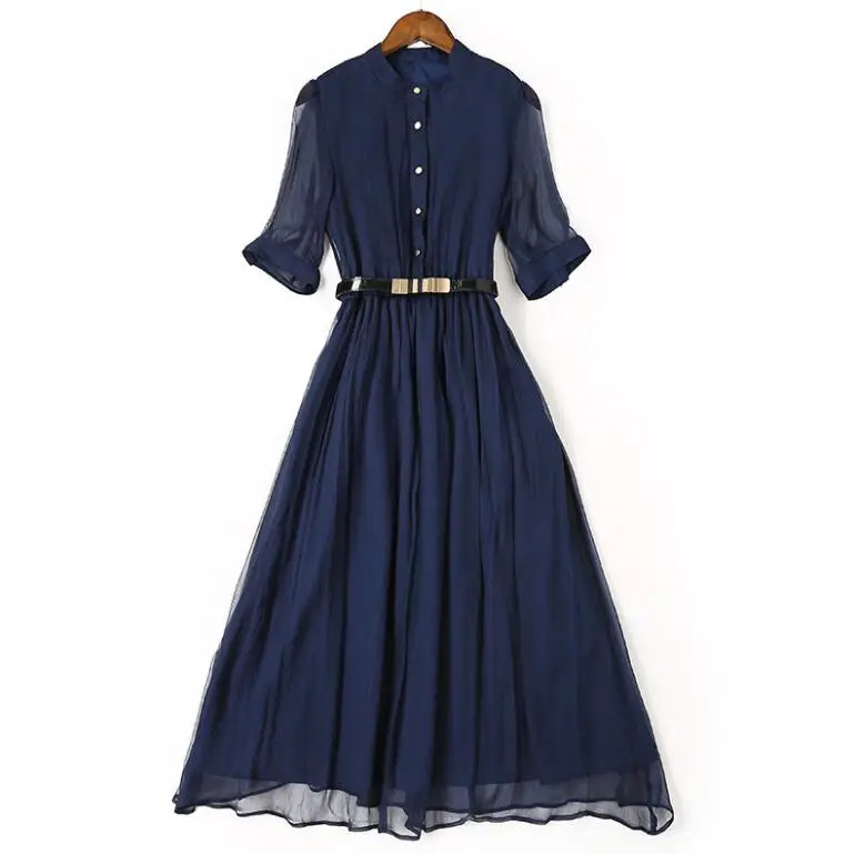 blue silk dress 1