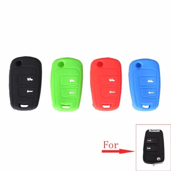 

KEYYOU Silicone Key Cover Case Skin Protected For Chevrolet Epica Sail 2 Button Flip Folding Remote Car Key Case Cover New