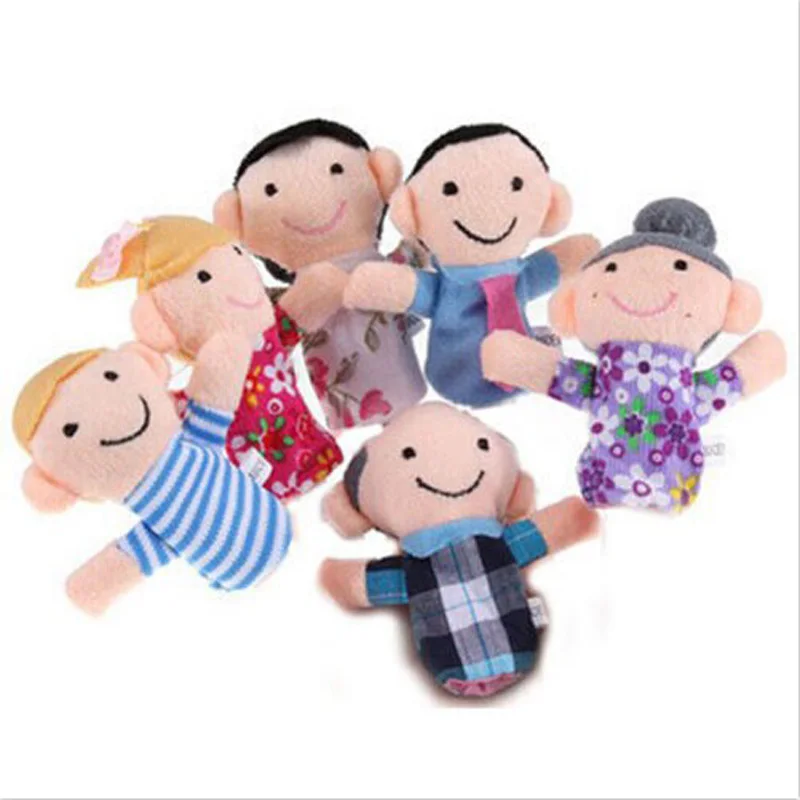 New Arrive Fashion New Six Pieces Funny Family Finger Puppets Doll Toys 6pcs/ Set