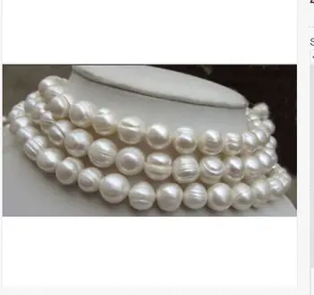 

stunning 13-14mm baroque white pearl necklace 925silver