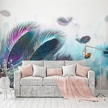 Обои для стен, современный минималистичный абстрактный Рисунок перьев, геометрические обои, ТВ фон, настенная роспись