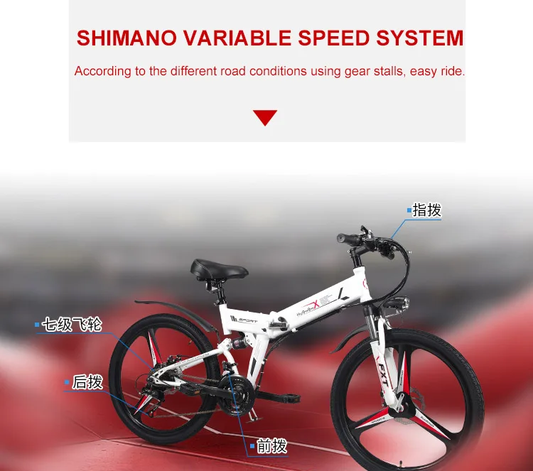 Perfect 24 inch electric mountain bike 350w high speed brushless motor smart lcd 48V double lithium battery range 80-100km top speed45km 4