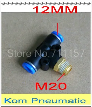 

100PCS/LOT PB 12-m20 Male Branch Tee 3 Way Pneumatic One Touch Quick Air Fitting Joint 12mm Tube Push In m20 Connector