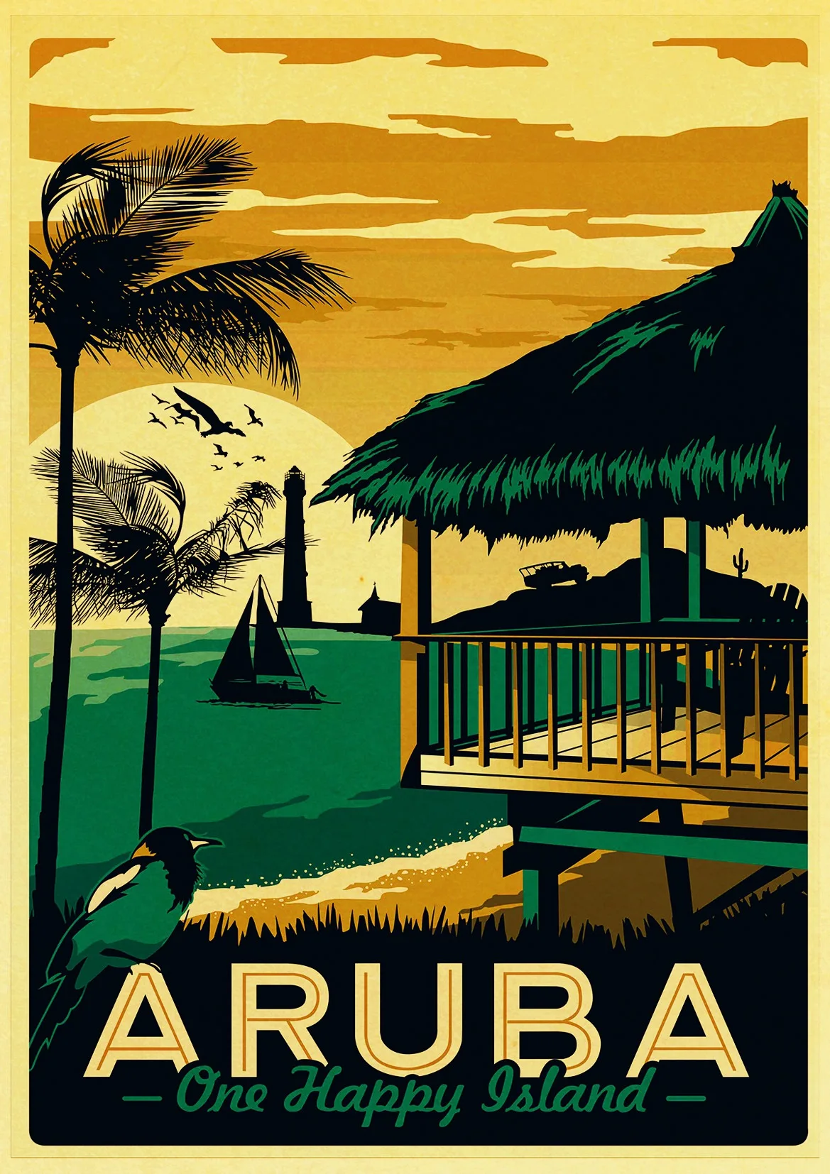 Гавайи Ньюпорт КостаРика Aruba туристические достопримечательности винтажный
