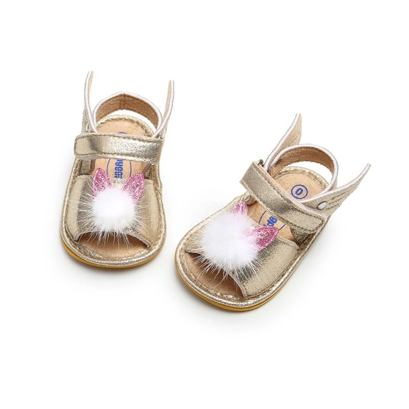 

Newborn Baby Girl Shoes Infant First Walkers Summer Shoes Soft Sole Hair Ball Princess Shoe