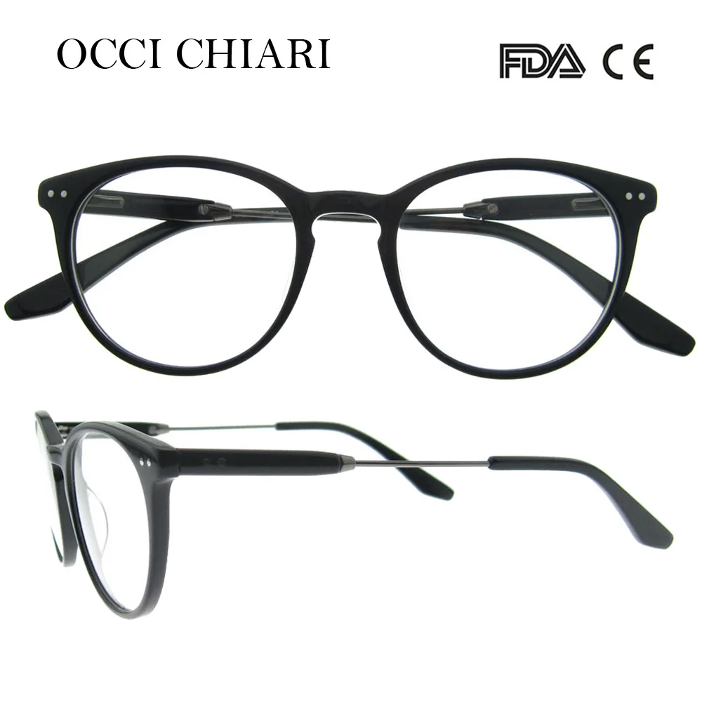 OCCI CHIARI, ретро очки с прозрачными линзами, женские ацетатные маленькие овальные винтажные очки, оптическая оправа, очки, W-CAPICI