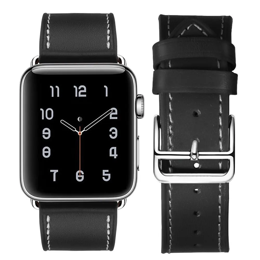 Мужской и женский модный кожаный ремешок с пряжкой для Apple Watch 38 42 мм часов 40 44 iWatch