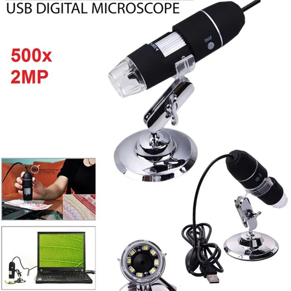 

2MP USB Digital Microscope 1000X Endoscope Zoom Camera Magnifier+Stand Device