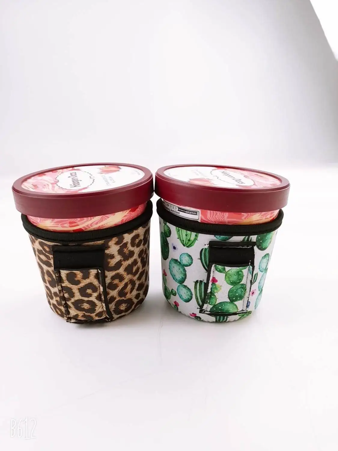 

Ice Cream Can Cooler Cover ,Koozie with Leopard and Cactus Neoprene Can Holder Cover DOMIL1091323
