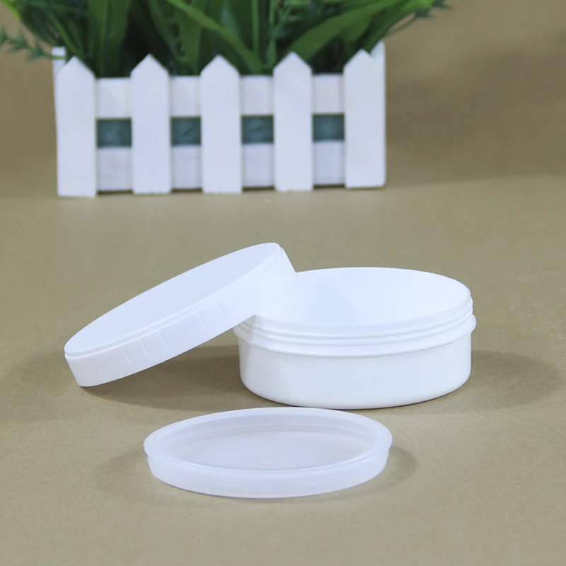 

1PCS 150ml white Plastic Pot Jars Cosmetic Containers Sample Container Mini Bottle with inner lid Food Grade storage jar