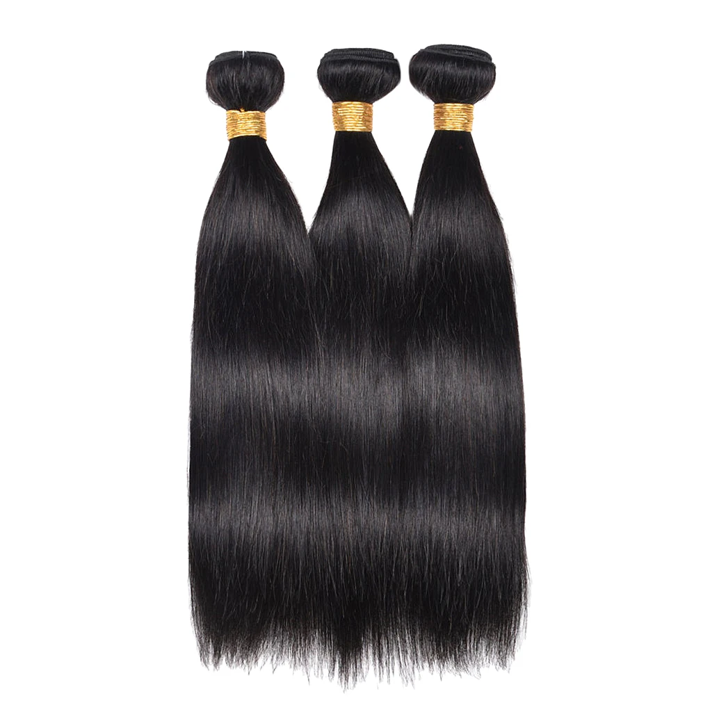 

3 Bundles Human Hair Body Wave 10 inch Black Straight Brazilian Virgin Hair Extensions