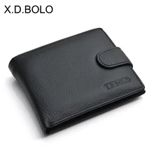 X.D.BOLO-Billetera de cuero genuino de vaca para hombre, cartera masculina con bolsillo para monedas, monedero de cuero, al por mayor