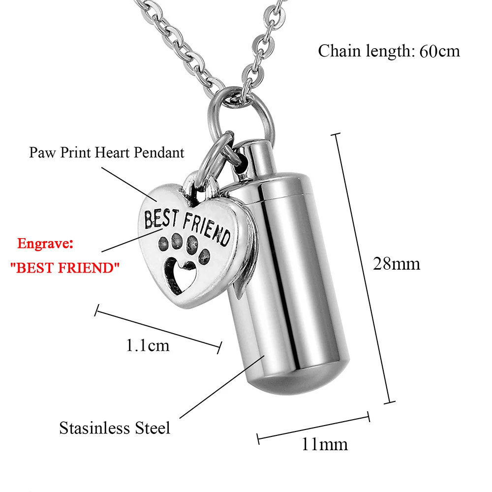 TTVOVO урна ожерелье s для пепла ожерелье для кремации ожерелье для лучшего друга из нержавеющей стали памятный сувенир, пепел мемориальные украшения Bijoux
