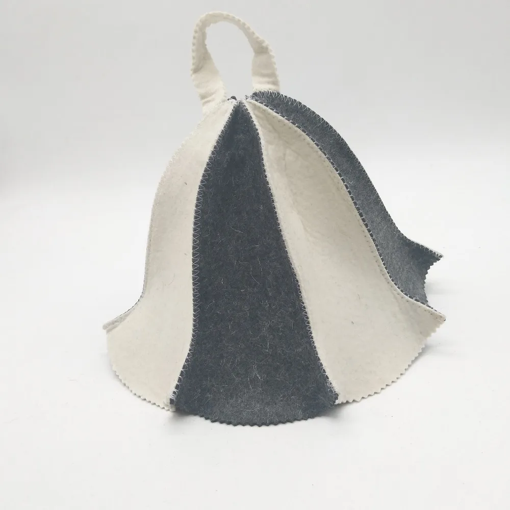Guarda chuva design sauna chapéu de feltro, chapéu cinza e branco venda quente na Rússia, tamanho da circunferência da cabeça 70 cm (dois pcs/lot)