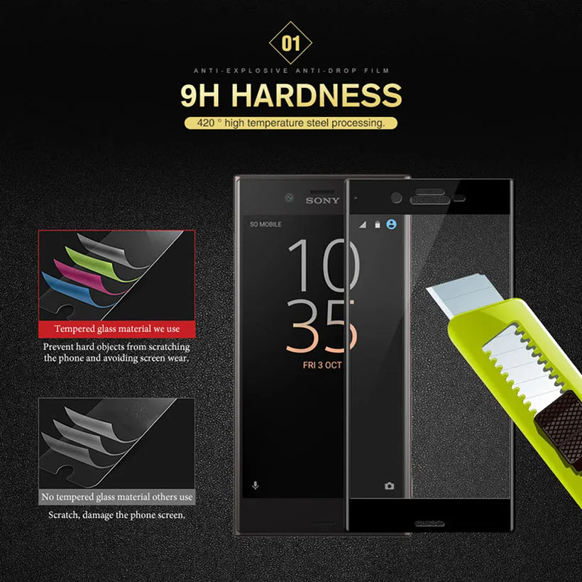 Kardeem закаленное стекло для Sony Xperia XA2 Ultra XZ2 Compact Premium 3D изогнутое полное покрытие