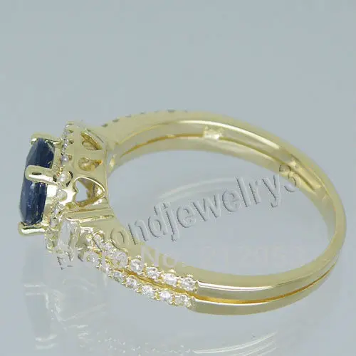 Кольцо с сапфиром из желтого золота 14 карат 5 х7 мм|fine jewelry|gemstone jewelrygenuine gemstone jewelry |