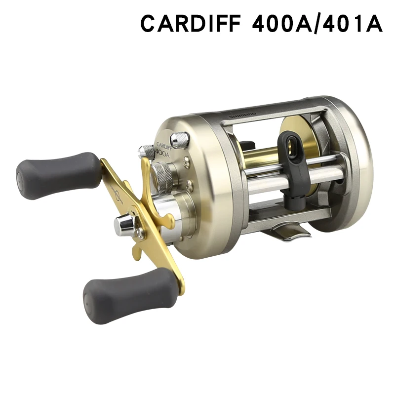 الأصلي Shimano كارديف 200 300 400 جولة Baitcatsing بكرة اليسار اليد اليمنى المياه المالحة طبل جولة Baitcaster الصيد بكرة لفائف