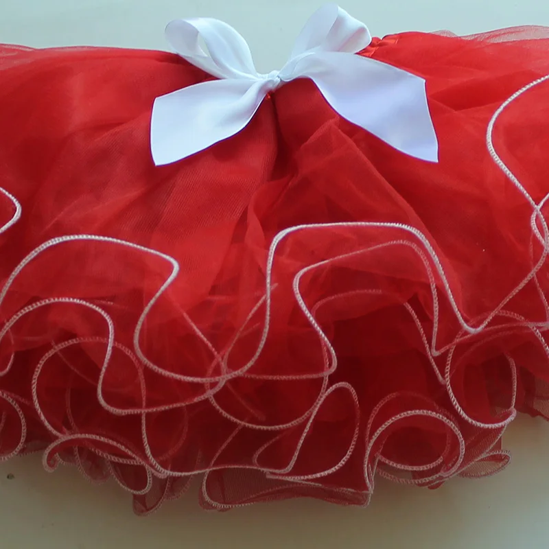 Рождественская юбка-пачка для маленьких девочек популярная гофрированная юбка-пачка с обшитым краем и бантом для маленьких девочек