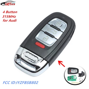 

KEYECU 4 Button Remote Key Fob Select 315MHz for Audi A3 A4 A5 A6 A8 Quattro Q5 Q7 A6 A8 Part Number FCC ID:IYZFBSB802