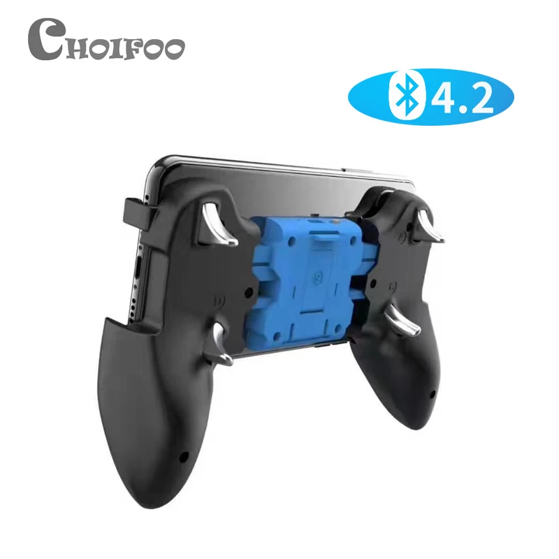  2-in-1 Handle and Bracket Smart Phone Mobile Games L1R1 Shooter Controller PUBG Holder Bluetooth Co