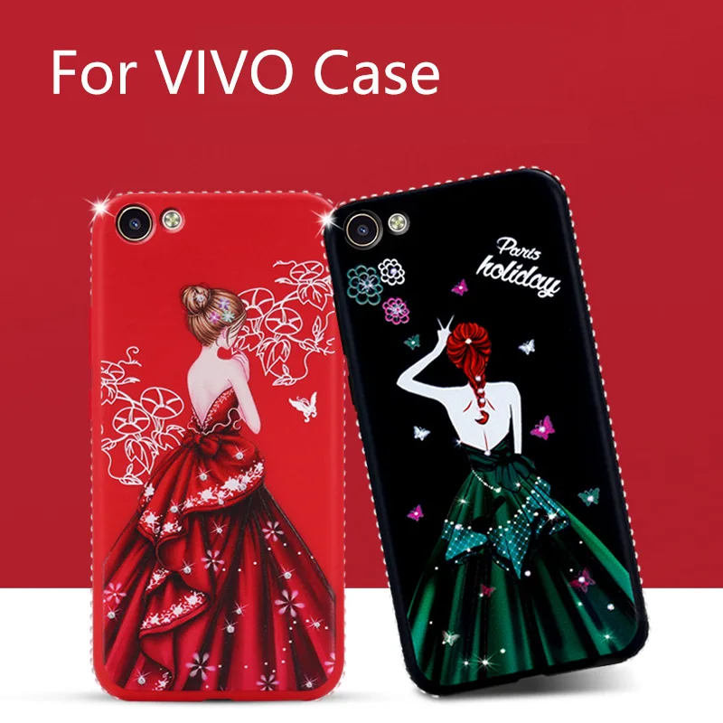 Чехол для VIVO X21i X20 X9s X7 V7 плюс V9 Y85 Y71 Y79 Y55 модные С кристалалми и стразами