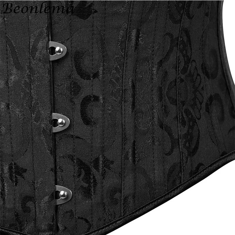 Ceny Beonlema kobiety stalowy pas wyszczuplający w talii gorset wyszczuplająca talia Underbust Fajas Steampunk akcesoria Femme XS 3XL czarne gorsety