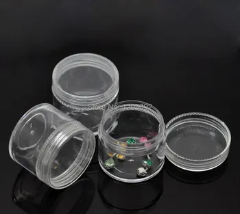 

25Pcs Plastic Storage Boxes Beads Display Container Charms Transparent Carrying Case 3.8x3.3cm