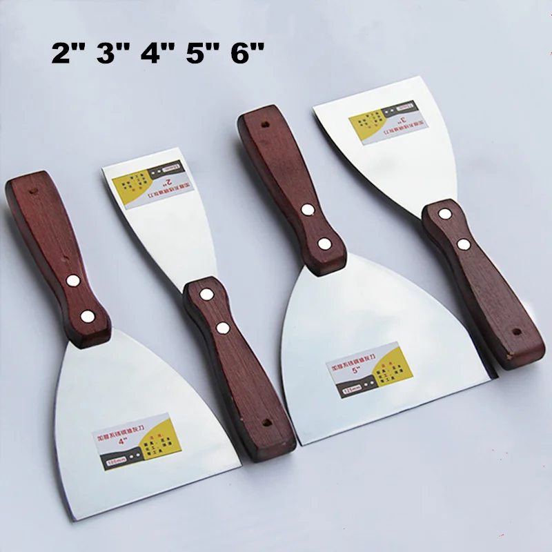 5pcs/set Putty Knife scraper with wood Handle shovel scraper Blade