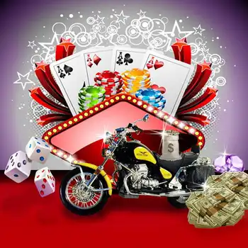 

Dice Poker Casino Motorcycle backdrop Vinyl cloth High quality Computer printed party Photography Backgrounds
