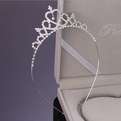 Свадебный цветок Девушки украшенный стразами головная повязка волос лента принцесса прозрачный кристалл аксессуары Корона Тиара украшение для волос