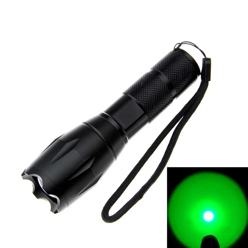 5 Mode 450lm Green Light LED Flashlight Zooming Flashlight Camping Torch Green Light LED Lamp