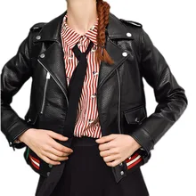 Новинка, мотоциклетная куртка из искусственной кожи, женские мотоциклетные куртки, одежда для девушек, тонкая короткая куртка, весна-осень, Женская мотоциклетная куртка