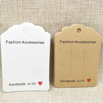 

2018 hot sale new zerongE jewelry white/kraft paper cardboard hair clip hair claws blank card 100pcs per lot