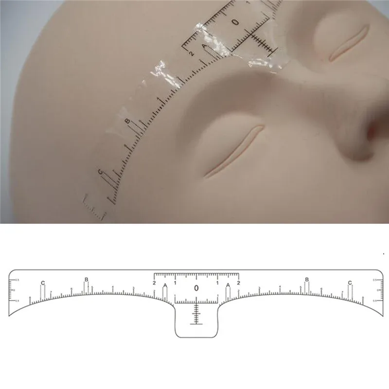 

100pcs Microblading Disposable Accurate Tattoo Ruler Sticker Stencils Permanent Makeup Tebori Eyebrow Shaping Tools Measurement