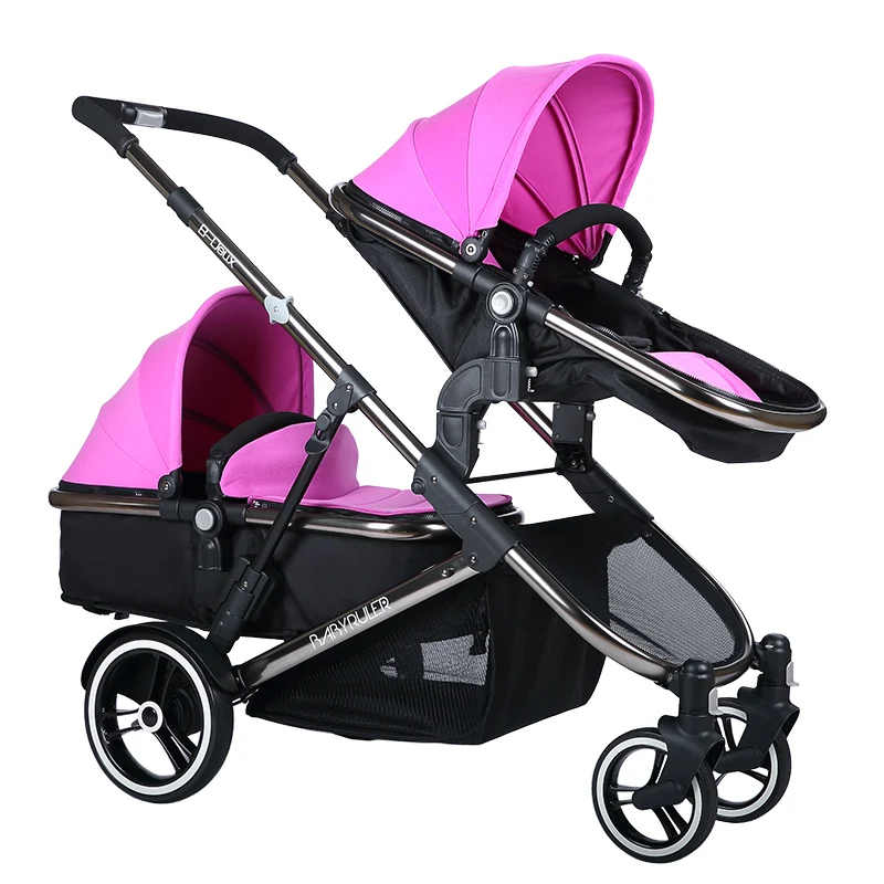 Babyruler Детские коляски для близнецов 2 в 1 carrinho poussette double jumeaux двойная коляска kinderwagen