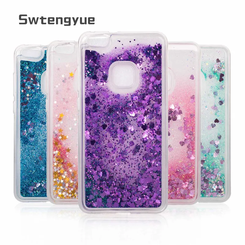 

Dynamic Quicksand Liquid case For Huawei P10 lite case Glitter Bling Sand Silicone Soft TPU Phone cover For Huawei P10 lite case