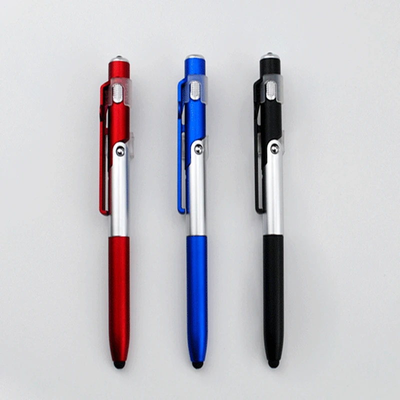 Flash Deal 500pcs/lot 4 in 1 Multi-function Led flashlight Torch ballpoint pen cellphone holder Touch ballpen capacitive stylus 8