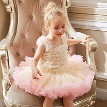 Фатиновое платье-пачка принцессы для девочек, 9 цветов, детский праздничный костюм на день рождения бальное платье на свадьбу От 2 до 10 лет