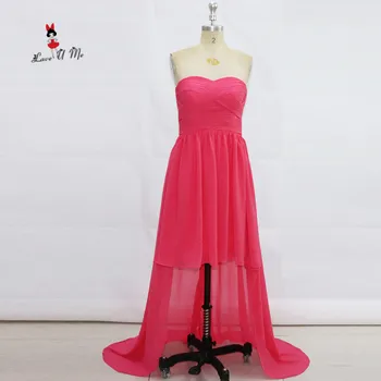 

Long Back Short Front Bridesmaid Dresses Cheap Cerise Wedding Guest Dress 2017 Prom Party Dress Vestidos Madrinha de Casamento