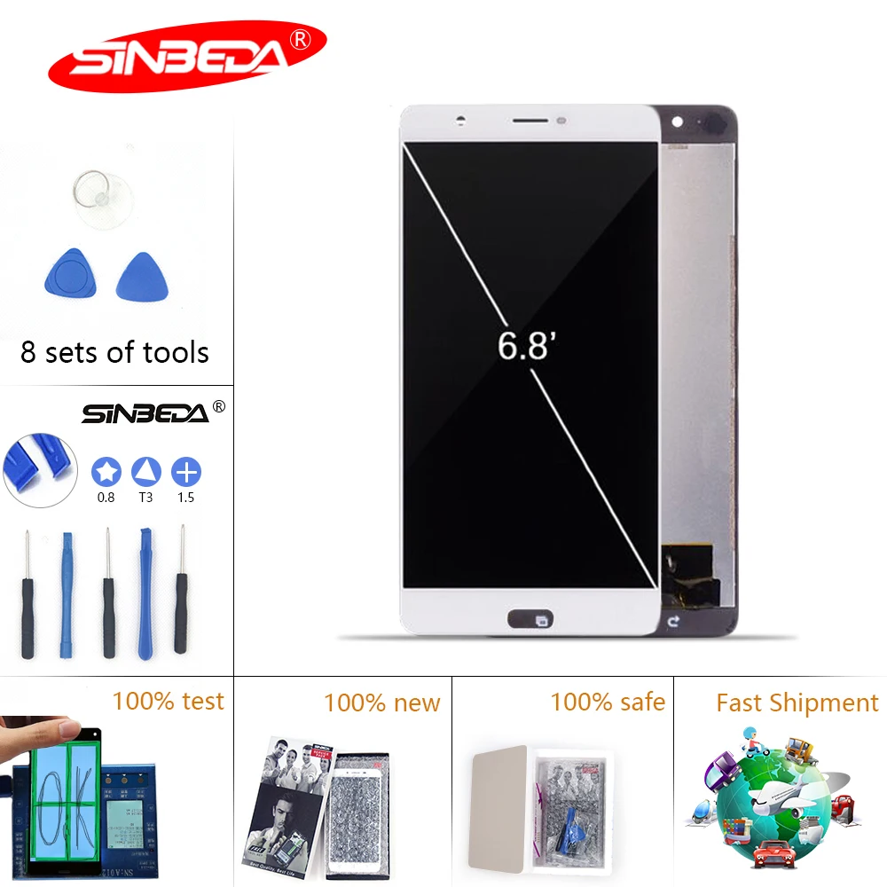 

6.8''Original Sinbeda LCD Display For ASUS Zenfone3 Ultra ZU680KL For Mobile Phone LCD Tela +Touch Screen Digitizer Assembly