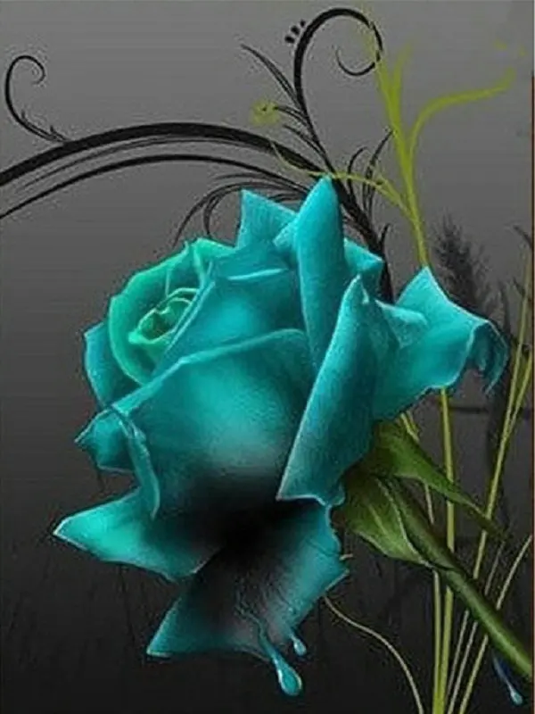 

DIY 5D Full Diamonds Embroidery flowers icons square Diamond Painting Cross Stitch Kits blue rose pattern Diamond Mosaic picture
