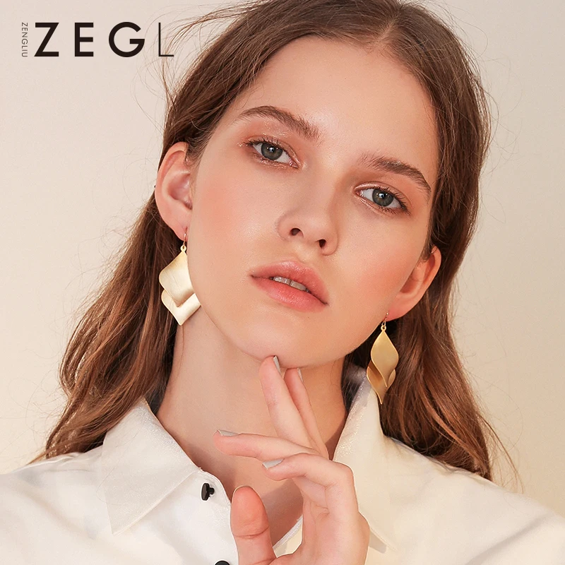 Женские серьги гвоздики ZEGL металлические геометрические с