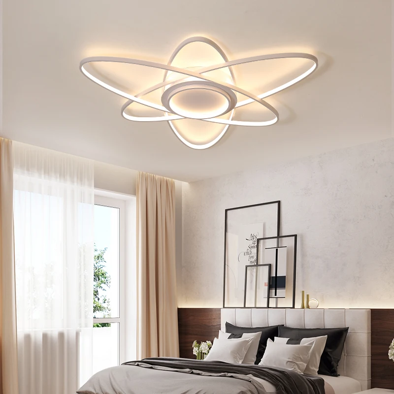 

Model LED Ceiling Lights For Living Room Bedroom Study White/Black Aluminum Ceiling Lamp plafonnier led Home Lighting Fixtures