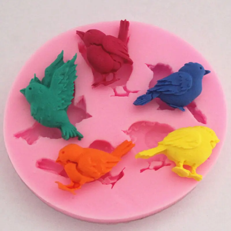 

Cute Birds DIY Silicone Fondant Mould Sugar Craft Cake Baking Decor Tool Xmas