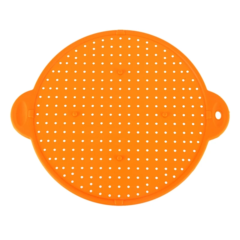 3 в 1 кухонная защита от брызг силиконовое масло разбрызгиватель защита теплоизоляция охлаждающий Коврик Для Сковороды сетчатый фильтр - Цвет: Orange