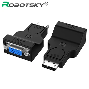 

Robotsky Displayport DP Male To VGA Female Adapter Converter Display Port Cable for HDTV Monitor MacBook Laptop Projector PC