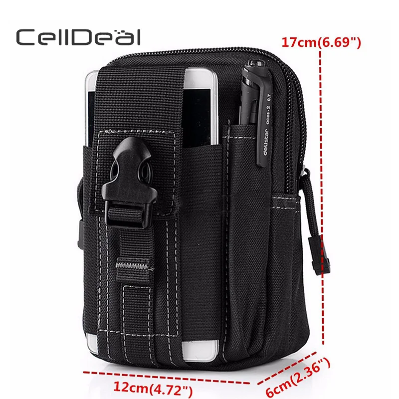 CellDeal модная холщовая поясная сумка мужская повседневная Molle большая емкость