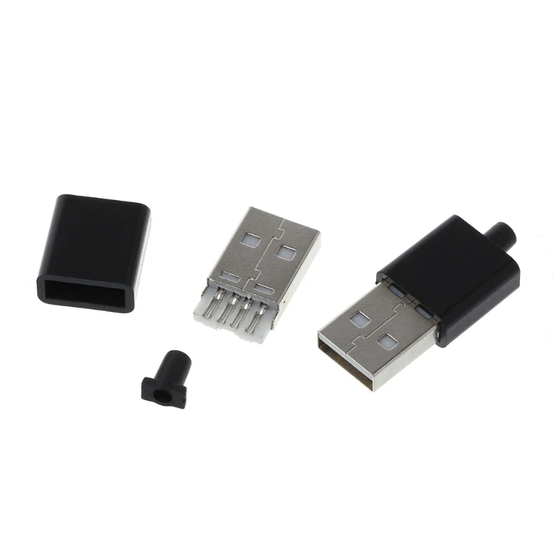 10 шт. OOTDTY DIY USB 2 0 Тип A штекер 4P адаптер разъем с пластиковой оболочкой